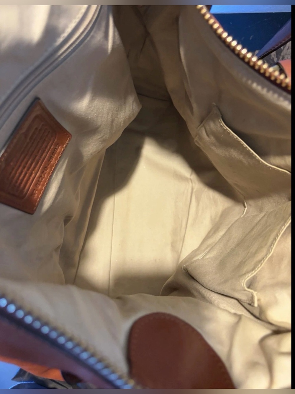 COACH Cognac Leather Legacy Rory North South Shoulder Bag/ Brass/ Match Wristlet - Picture 10 of 16